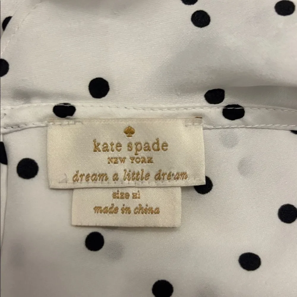 Kate Spade White and Black Polka Dot romper, XL